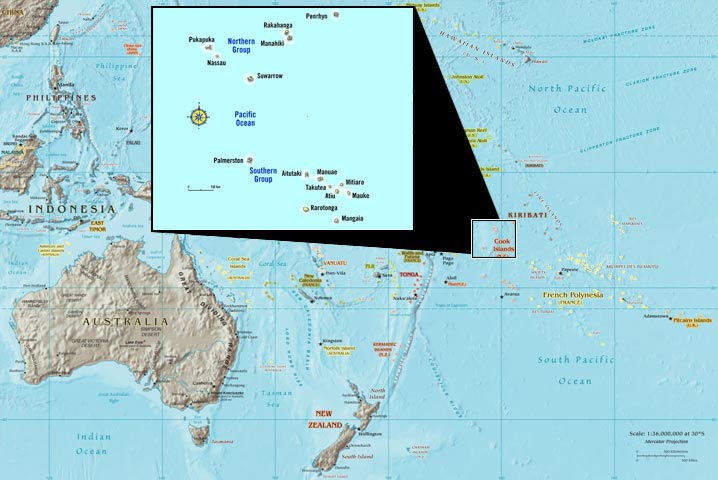 Cookovy Ostrovy mapa | Cookovy Ostrovy na mapě světa