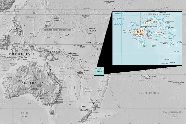 Fiji mapa | Fiji na mapě světa