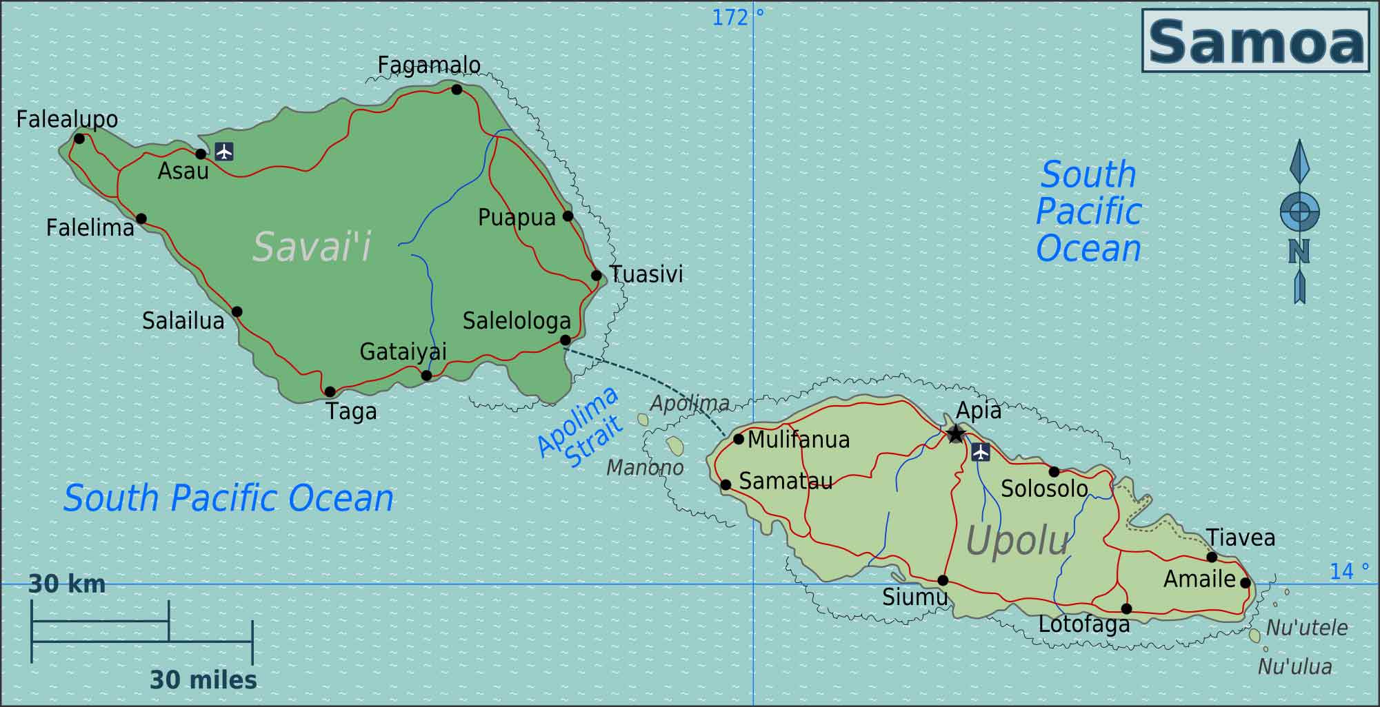 Samoa mapa | mapa Samoa