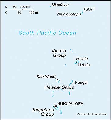 Tonga | mapa Tonga malá